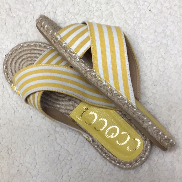 CCOCCI SANDALS NEW SIZE 7, yellow/white - Picture 5 of 5